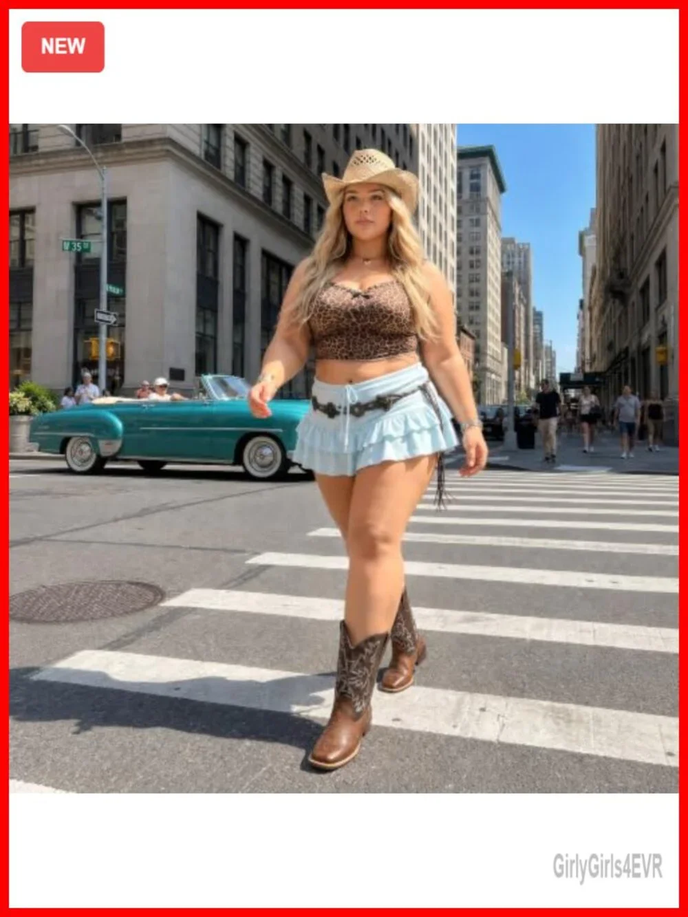 Extra Wide Calf Western Cowboy Boots Women Square Toe Pull-On Faux Leather